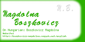 magdolna boszkovicz business card